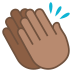 👏🏽 clapping hands: medium skin tone display on JoyPixels